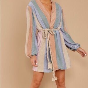 Aura Sparks Fly Mauve Multi Stripe Dress